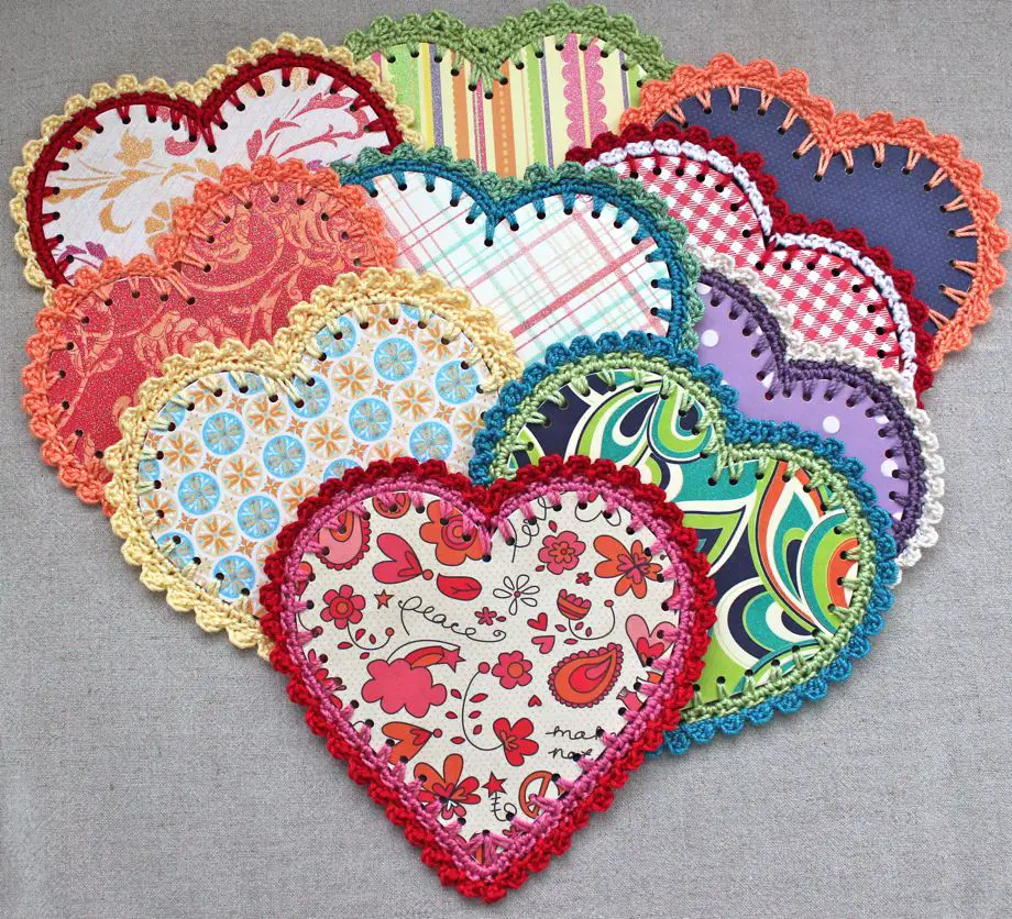Crocheted Paper Heart Garland