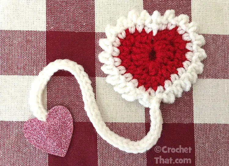 Free Crochet Heart Bookmark Pattern