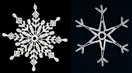 Details about   Lot of 6 Hancrafted White Crocheted Christmas Snowflake Tree Ornaments 3.5" #A05 